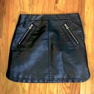 Black faux leather skirt